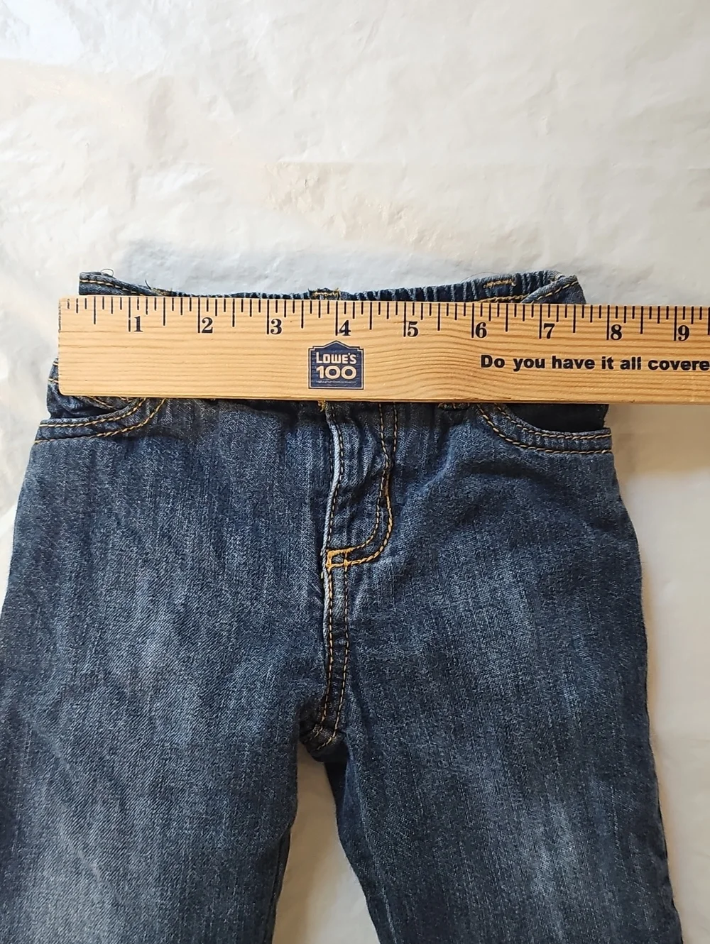 Old Navy Baby 3-6 Months Soft Denim Jeans with Red Fleece Lining Used
